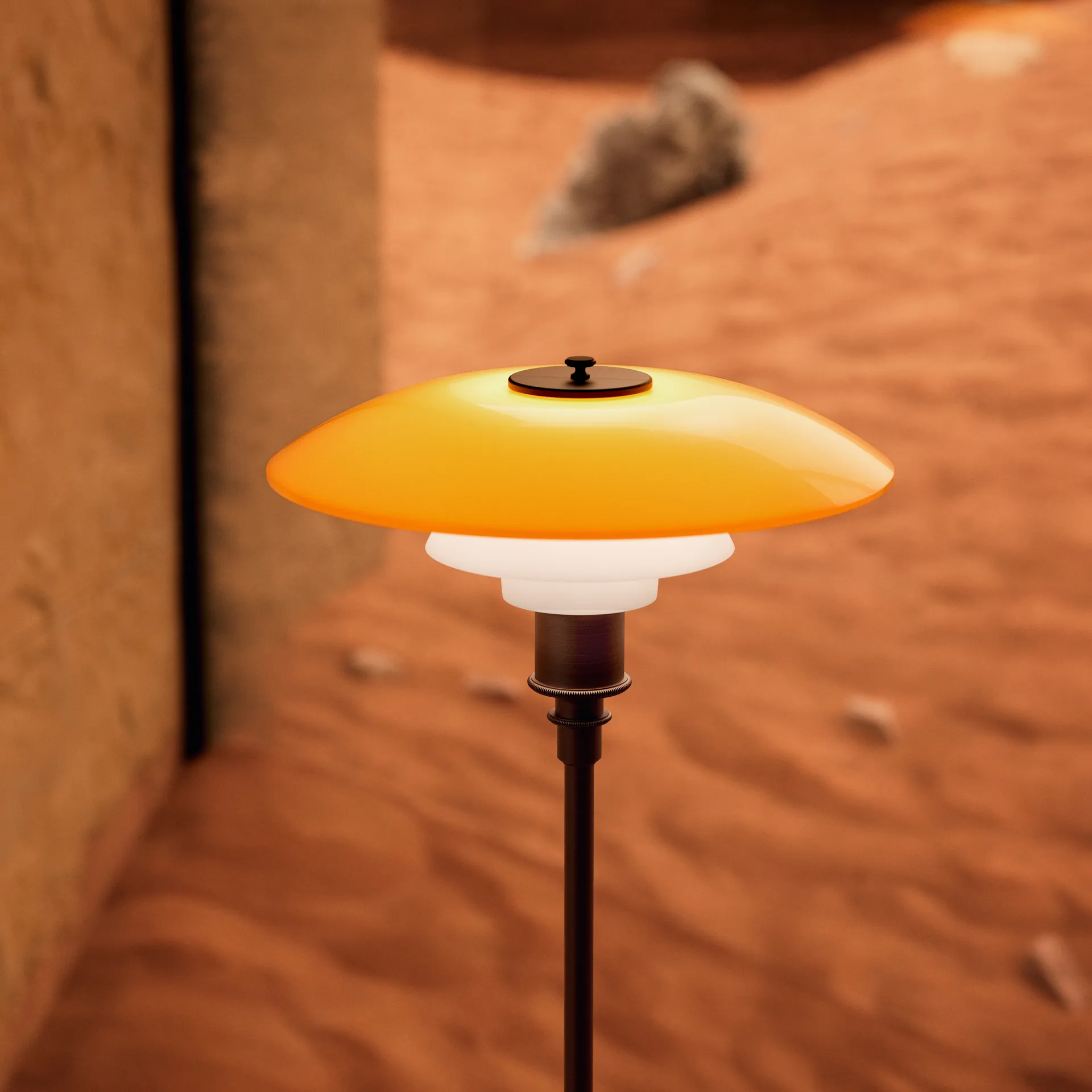 PH 3½-2½ lampada da terra Centenary Edition, Amber-opal white Louis Poulsen