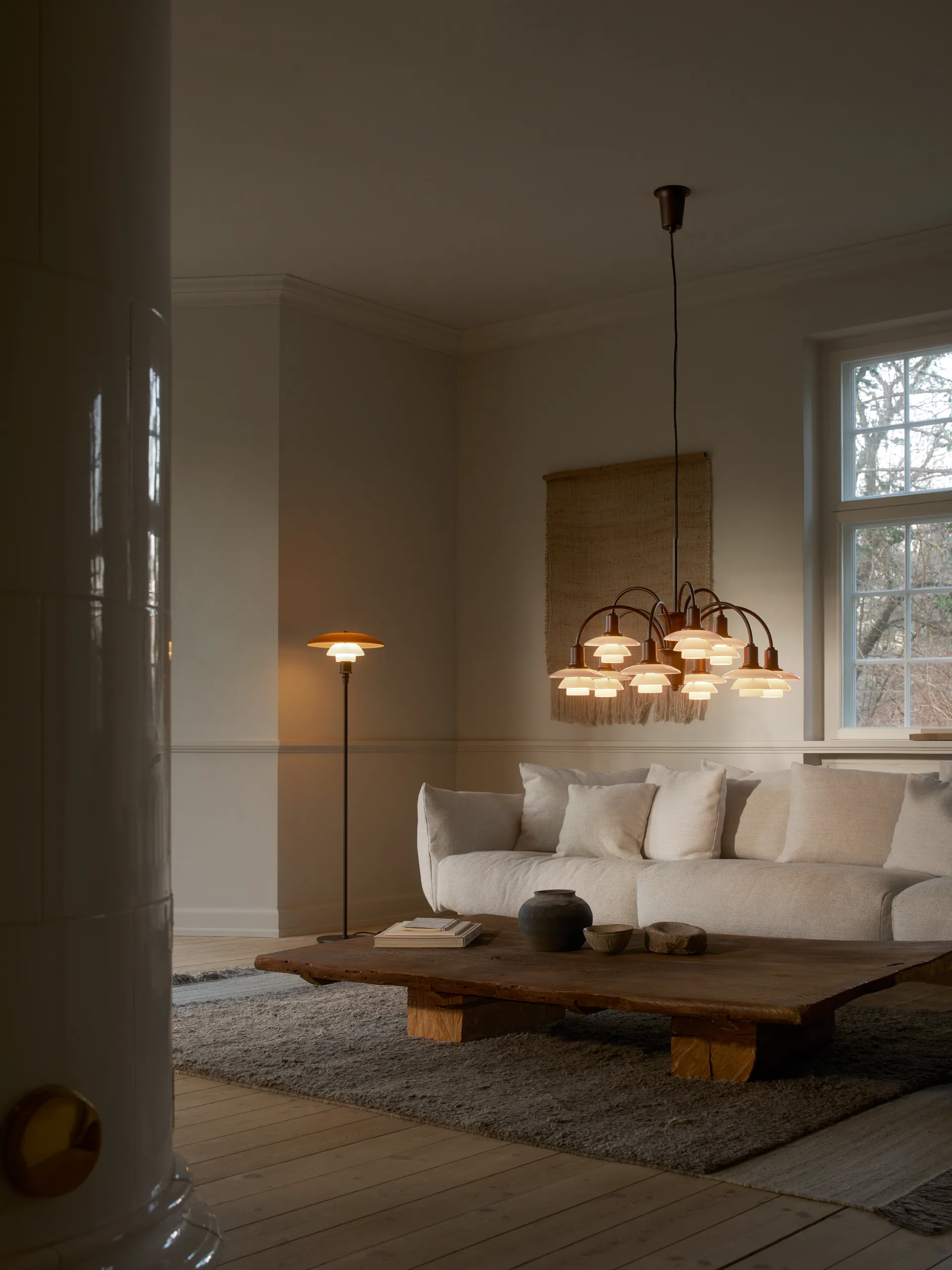 PH 3½-2½ lampada da terra Centenary Edition, Amber-opal white Louis Poulsen