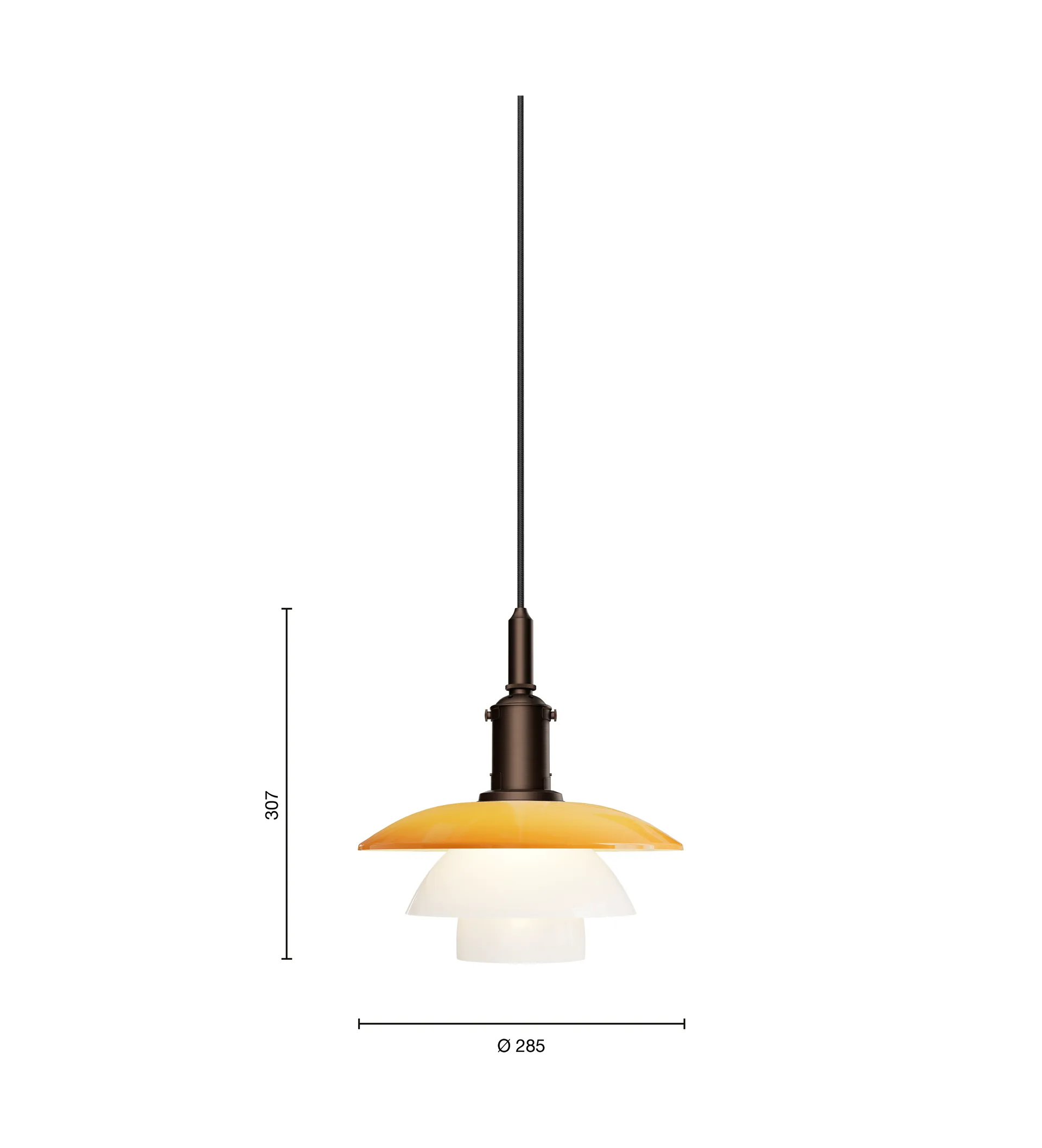 PH 3/3 pendant Centenary Edition, Amber-Opal white Louis Poulsen