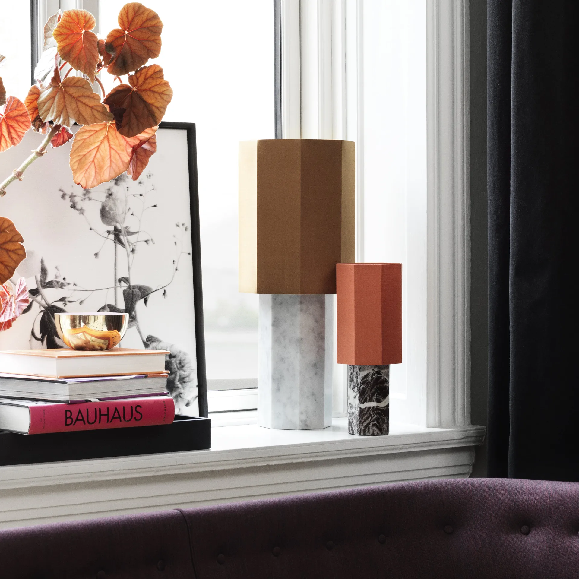 Base lampada The eight over eight, marmo bianco Louise Roe