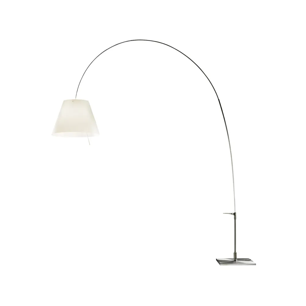 Lampada da pavimento Lady Costanza D13E d, Paralume bianco, struttura in alluminio Luceplan