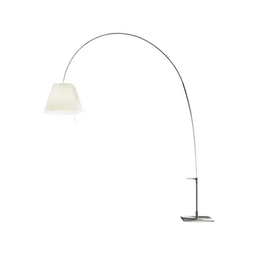 Lampada da pavimento Lady Costanza D13E d - Paralume bianco, struttura in alluminio - Luceplan