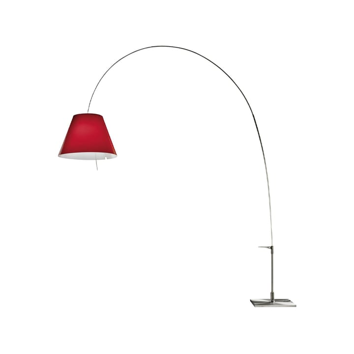 Lampada da pavimento Lady Costanza D13E d - paralume rosso, struttura in alluminio - Luceplan