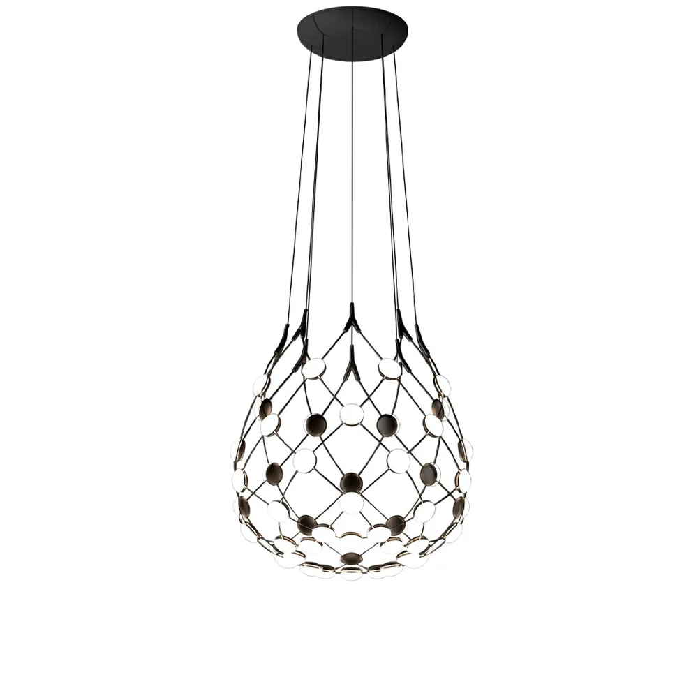 Lampadario Mesh, nero, small, cavo 1 m Luceplan