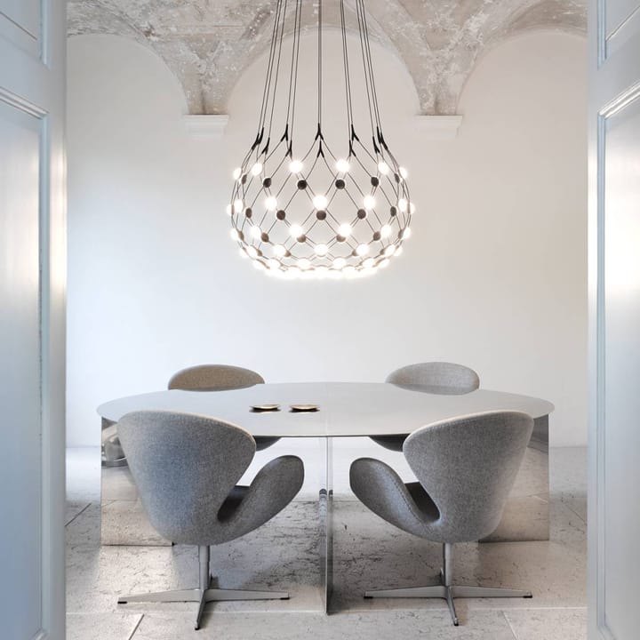 Lampadario senza fili Mesh, nero, medio Luceplan