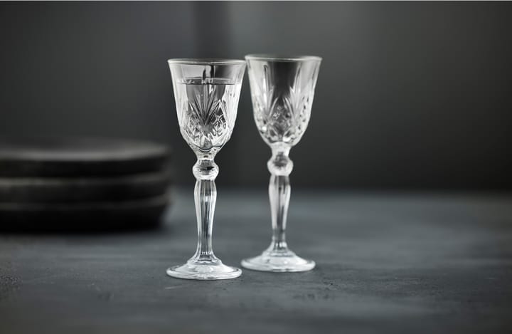 Bicchiere con stelo da acquavite Melodia 5 cl, confezione da 4 - Clear - Lyngby Glas