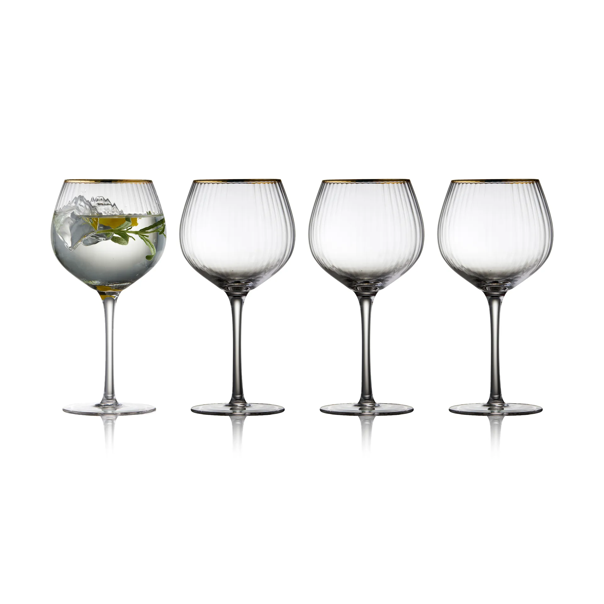 Bicchiere da Gin & Tonic Palermo Gold, 65 cl, confezione da 4, Trasparente, oro Lyngby Glas