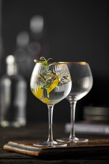 Bicchiere da Gin & Tonic Palermo Gold, 65 cl, confezione da 4 - Trasparente, oro - Lyngby Glas