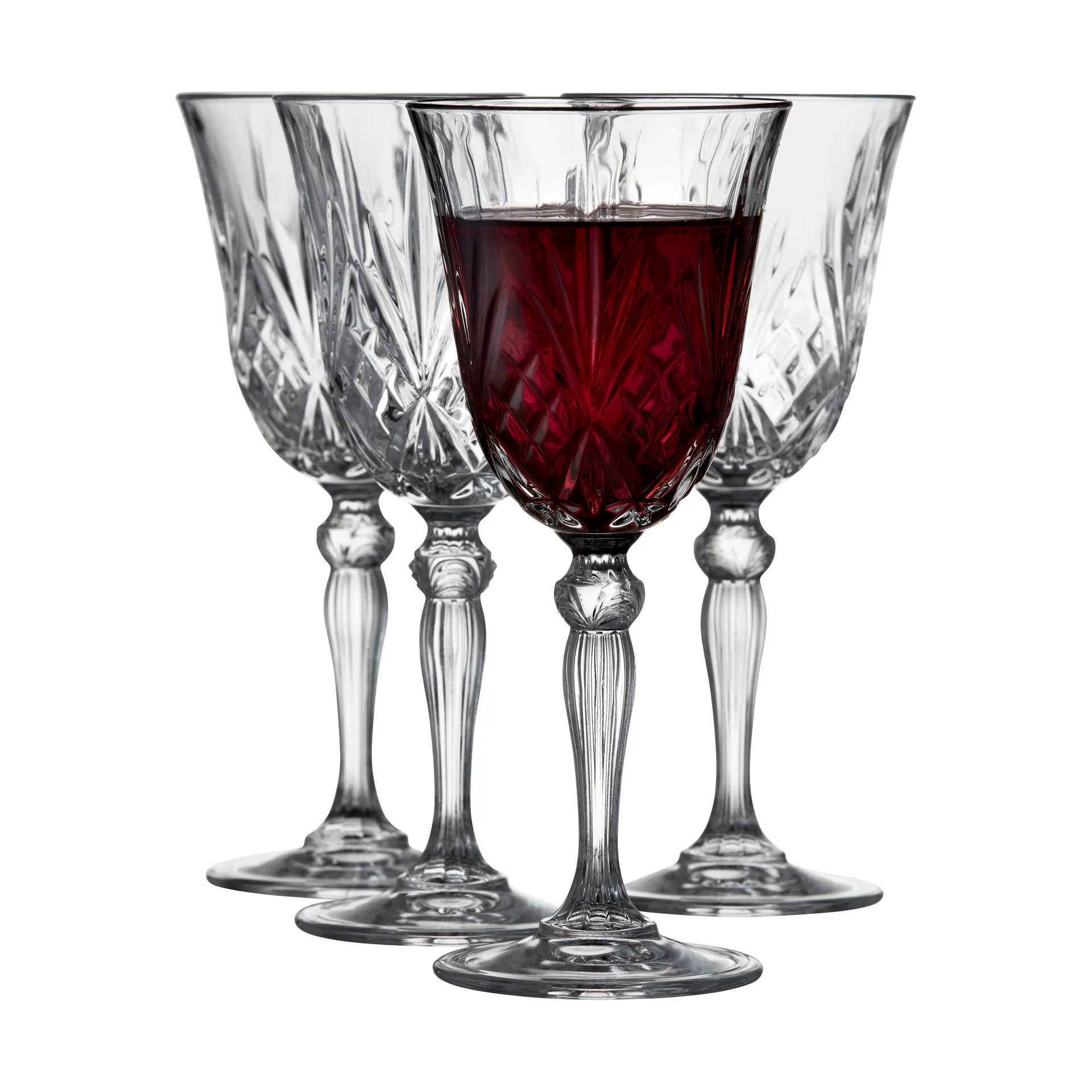 Bicchiere da vino rosso Melodia 27 cl, confezione da 4, Cristallo Lyngby Glas