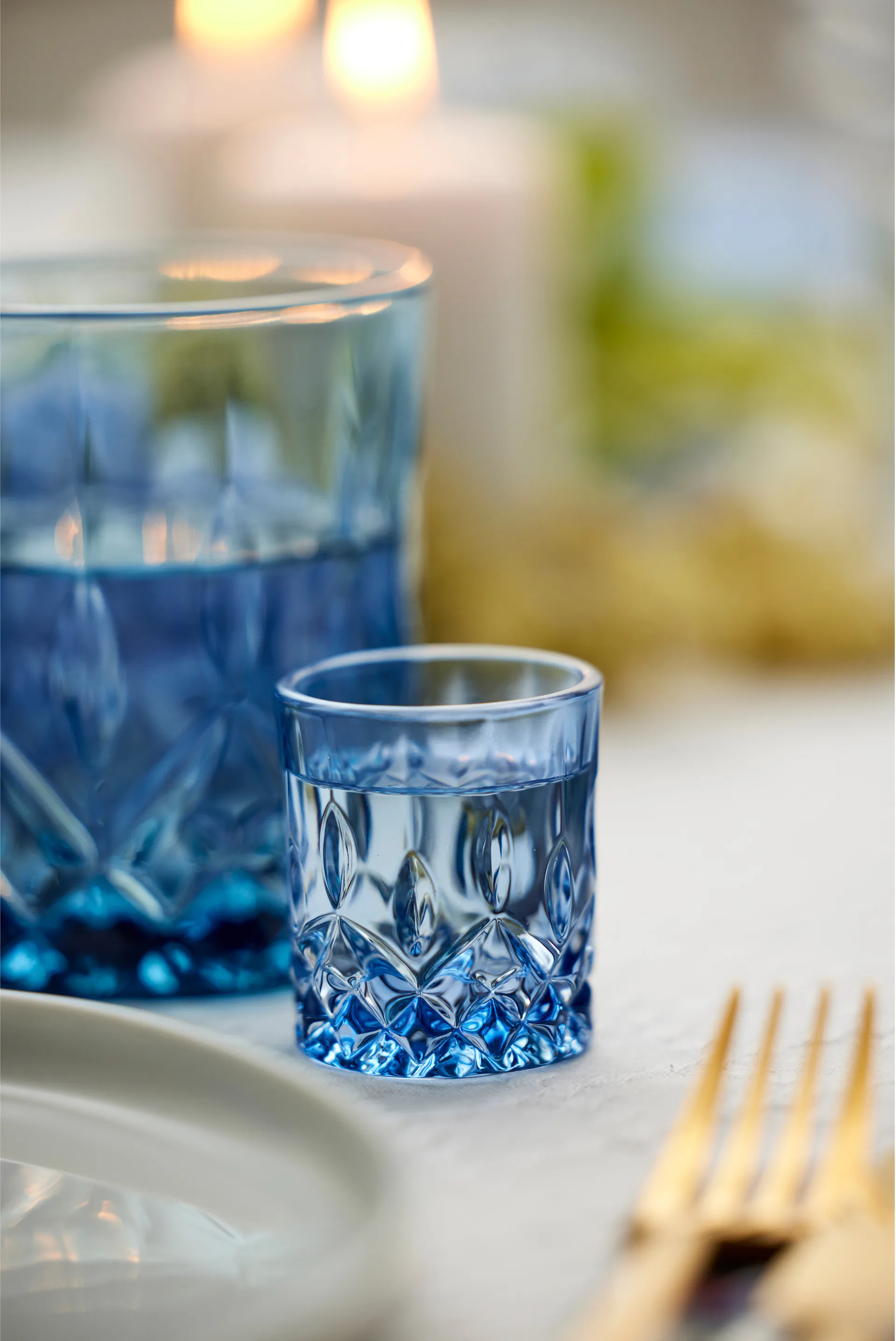 Bicchierini da shot Sorrento 4 cl confezione da 4, Blu Lyngby Glas