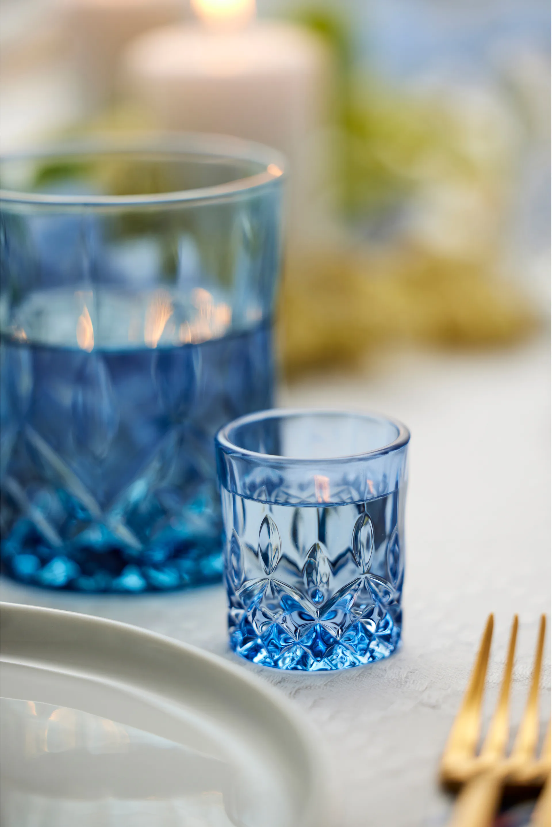 Bicchierini da shot Sorrento 4 cl confezione da 4, Blu Lyngby Glas