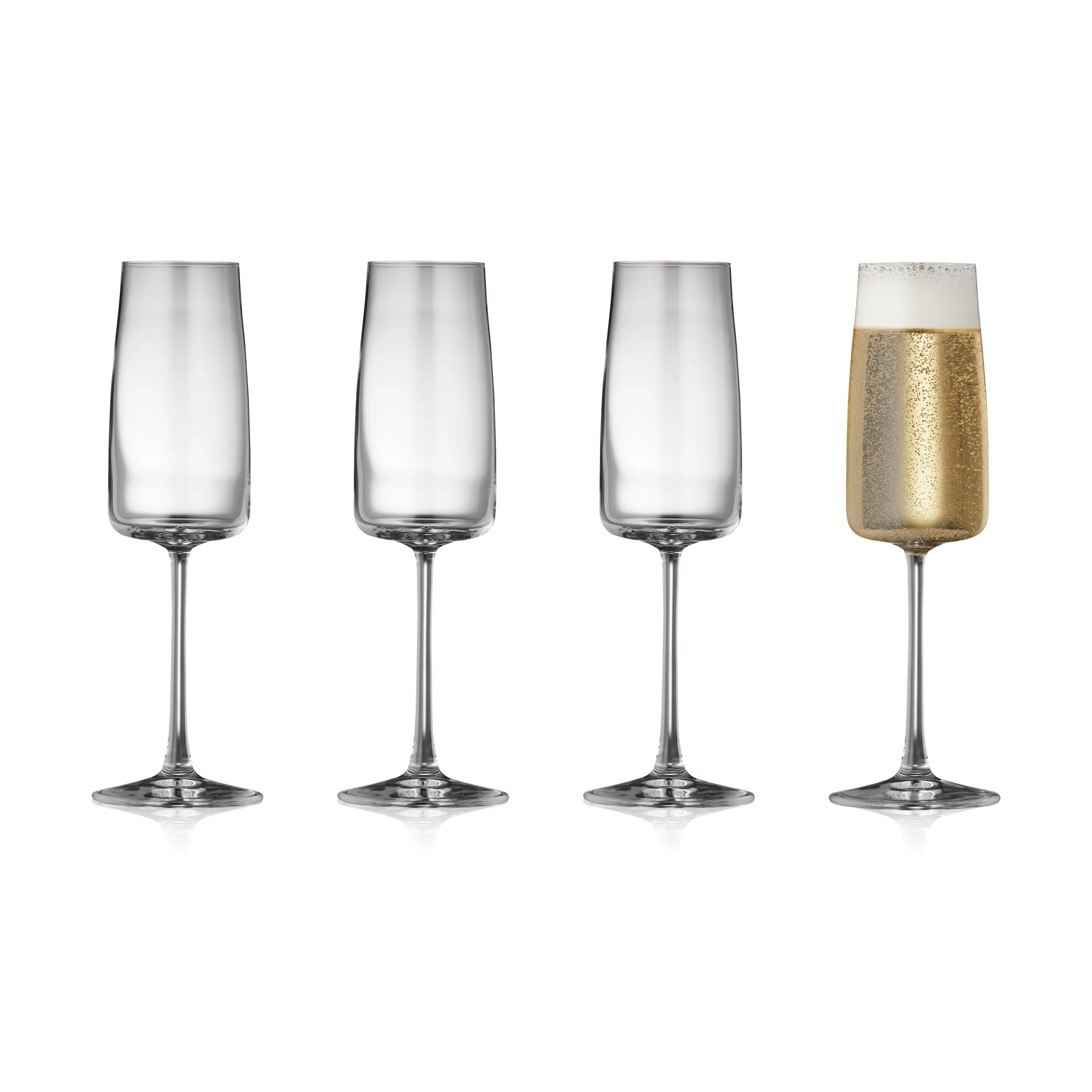 Calice da champagne Zero, 30 cl, confezione da 4, Cristallo Lyngby Glas