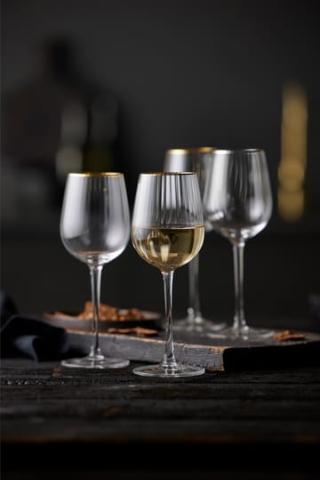 Calice da vino bianco Palermo Gold da 30 cl, confezione da 4 - Chiaro-oro - Lyngby Glas