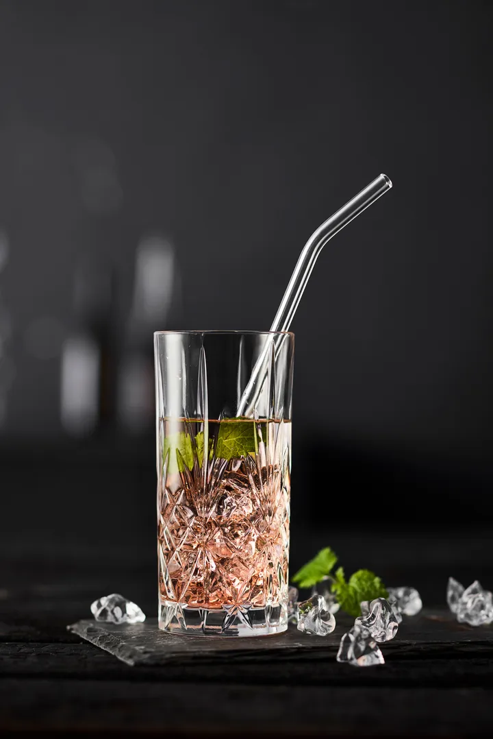 8 Cannucce In Vetro Riutilizzabili - 4 Curve + 4 Dritte + Spazzole, Multicolore - Foto 9