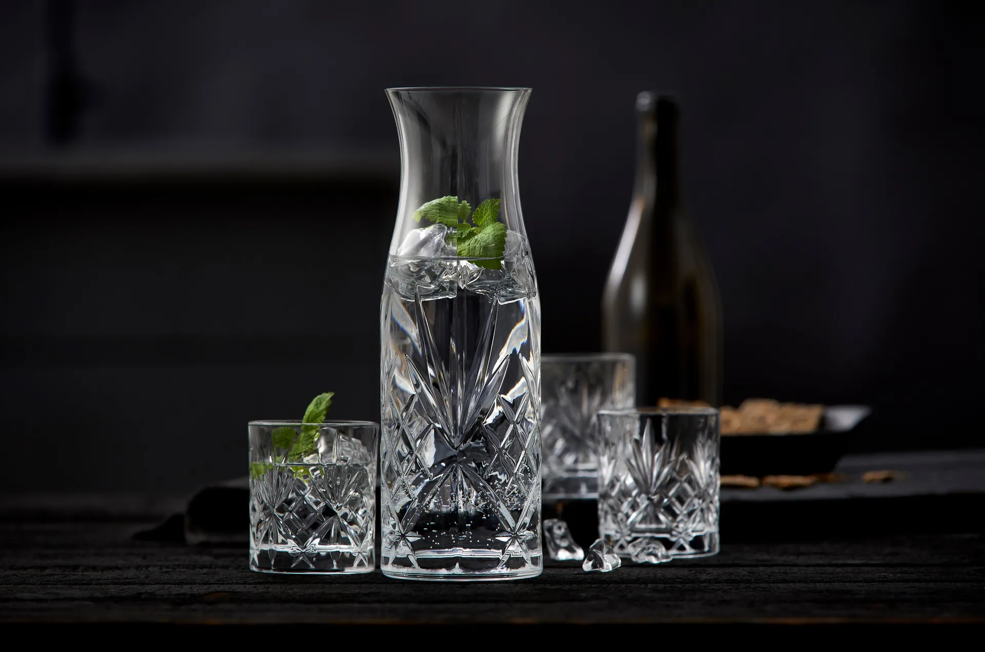 Caraffa Melodia e bicchiere, 7 pezzi, Cristallo Lyngby Glas