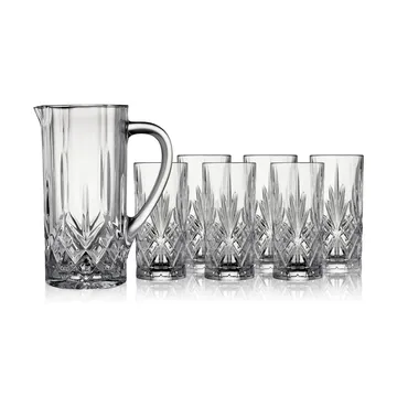 Set brocca e bicchieri highball Melodia, 7 pezzi - Cristallo - Lyngby Glas