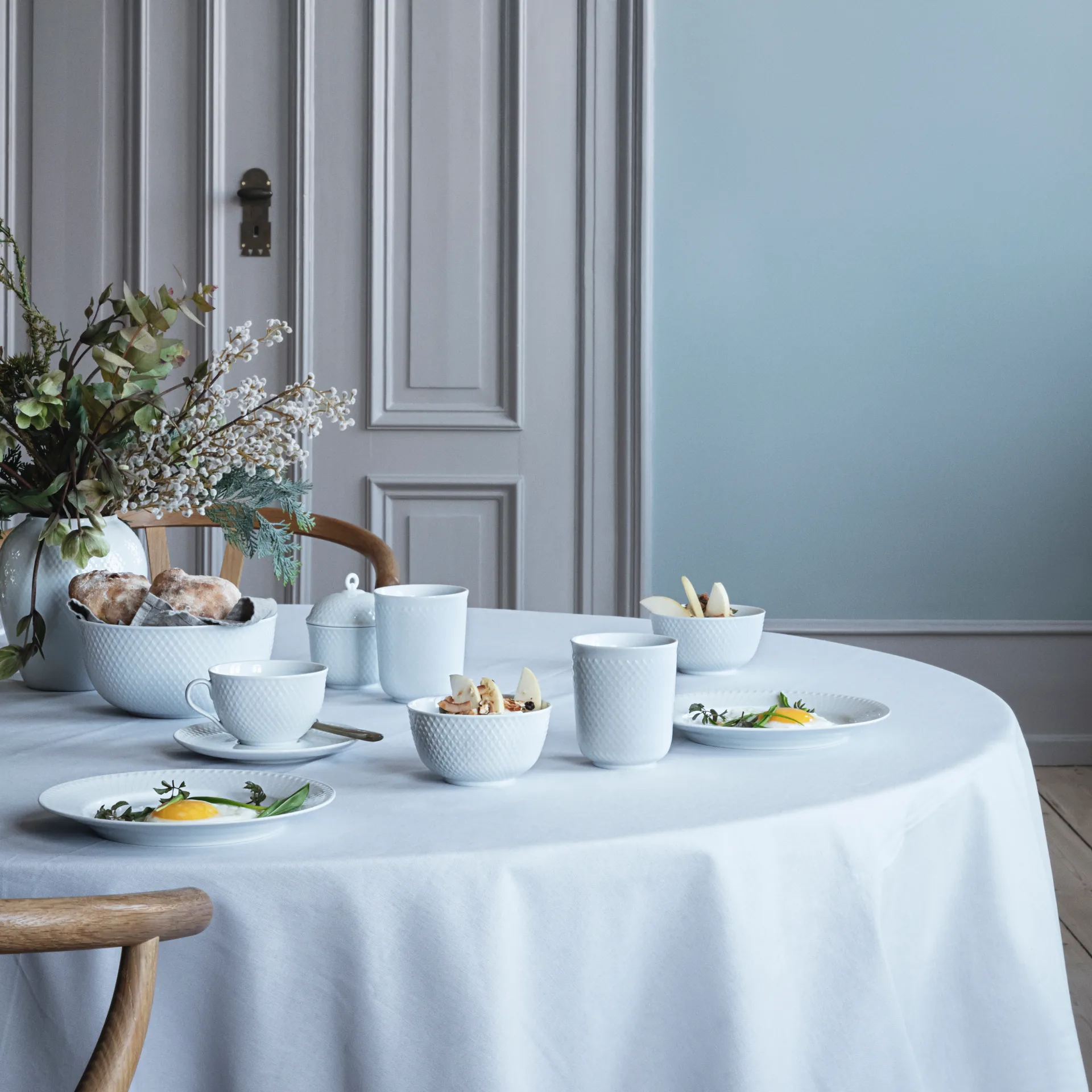 Ciotola da portata Rhombe Ø17,5 cm, bianco Lyngby Porcelæn