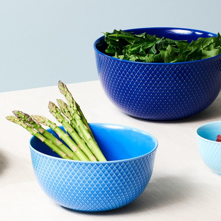 Ciotola da portata Rhombe Ø17,5 cm, blu Lyngby Porcelæn