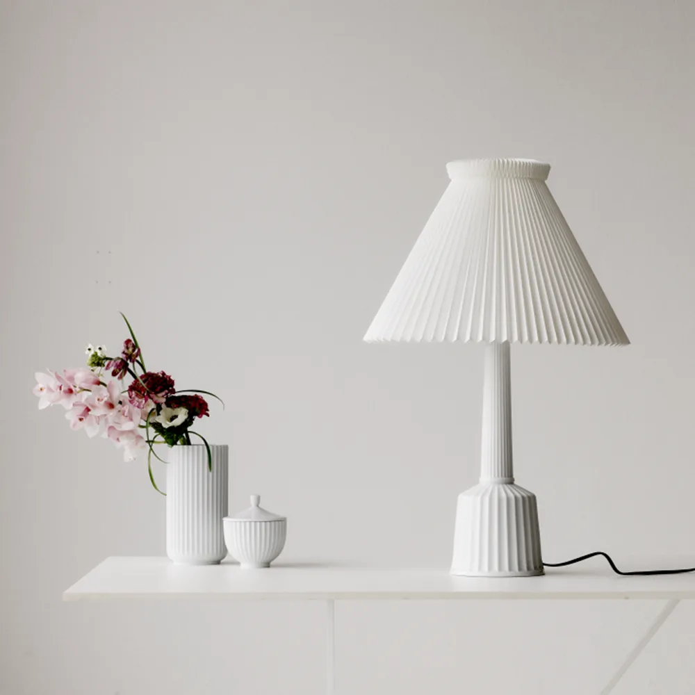 Lampada da tavolo Esben Klint, Bianco, h.65 cm Lyngby Porcelæn