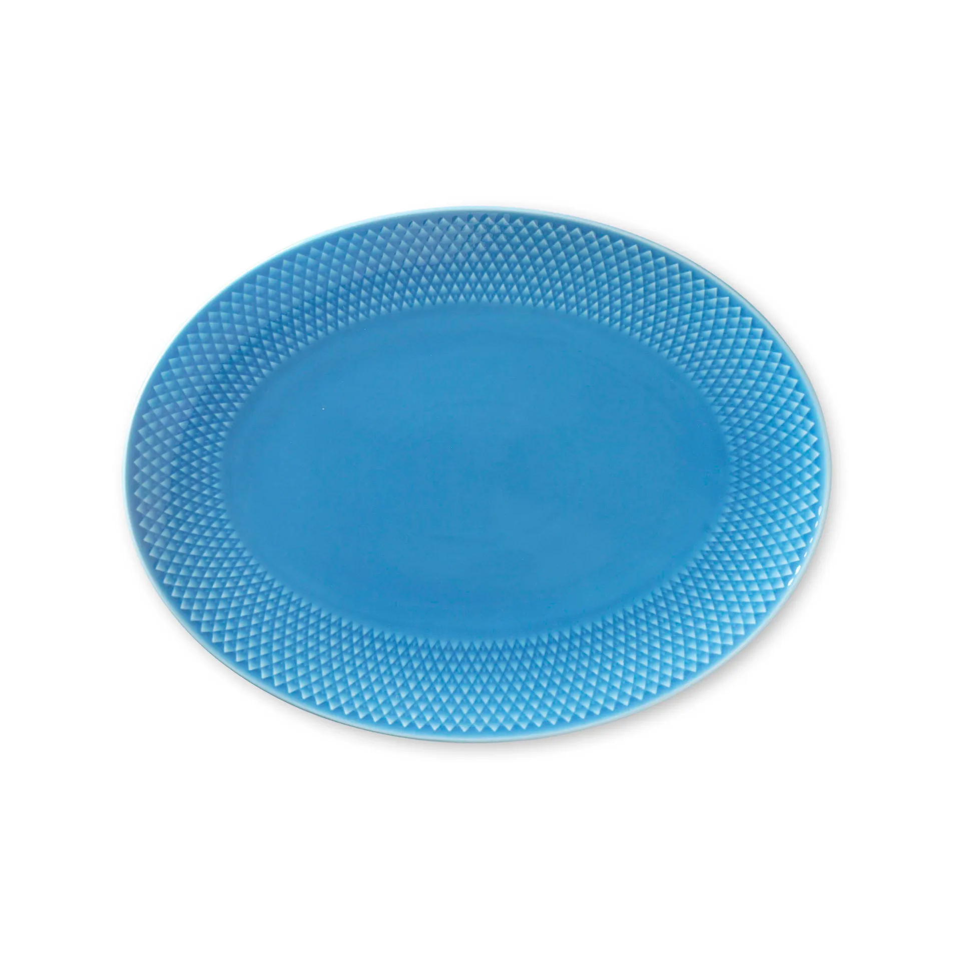 Piatto da portata ovale Rhombe 21,5x28,5 cm, Blu Lyngby Porcelæn