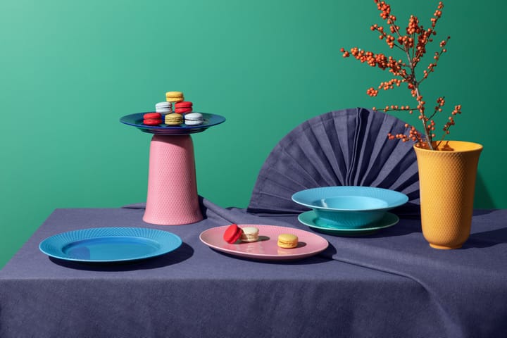 Piatto fondo Rhombe Ø 24,5 cm, turchese Lyngby Porcelæn