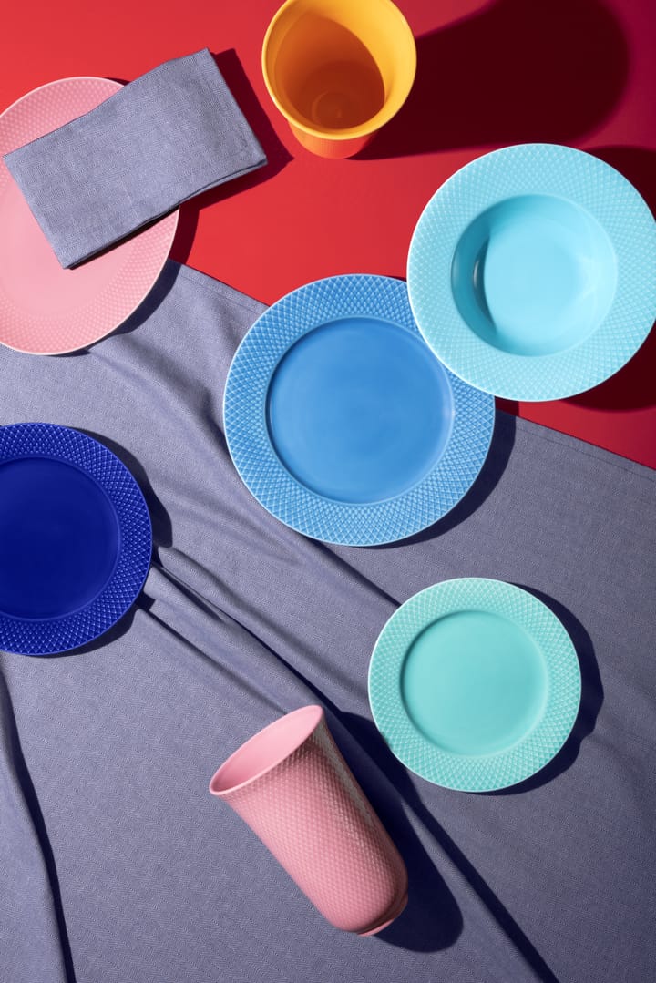 Piatto fondo Rhombe Ø 24,5 cm, turchese Lyngby Porcelæn