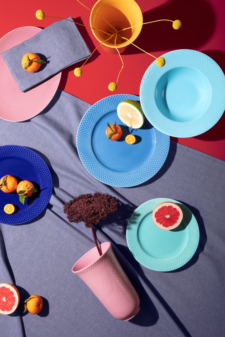 Piatto fondo Rhombe Ø 24,5 cm, turchese Lyngby Porcelæn