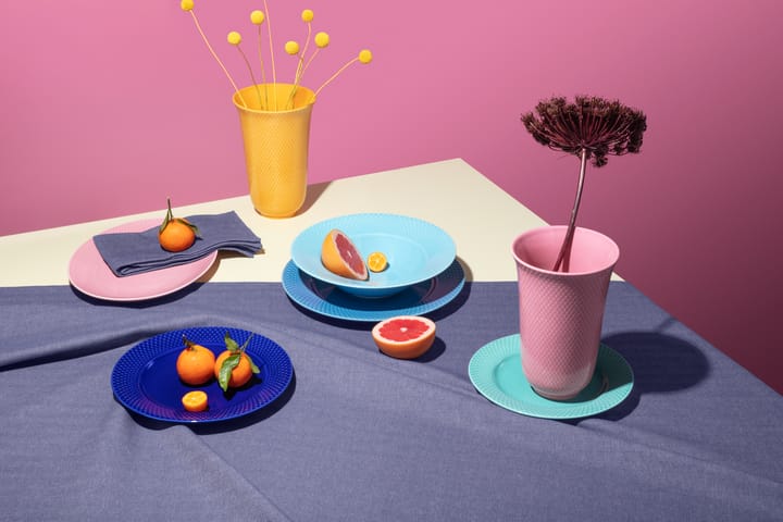Piatto fondo Rhombe Ø 24,5 cm, turchese Lyngby Porcelæn