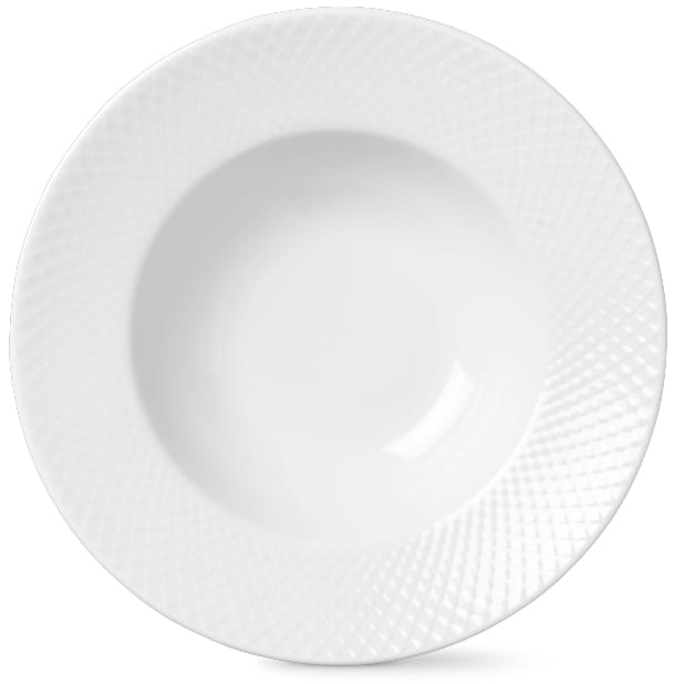 Piatto fondo Rhombe bianco - Ø 24,5 cm
​ - Lyngby Porcelæn