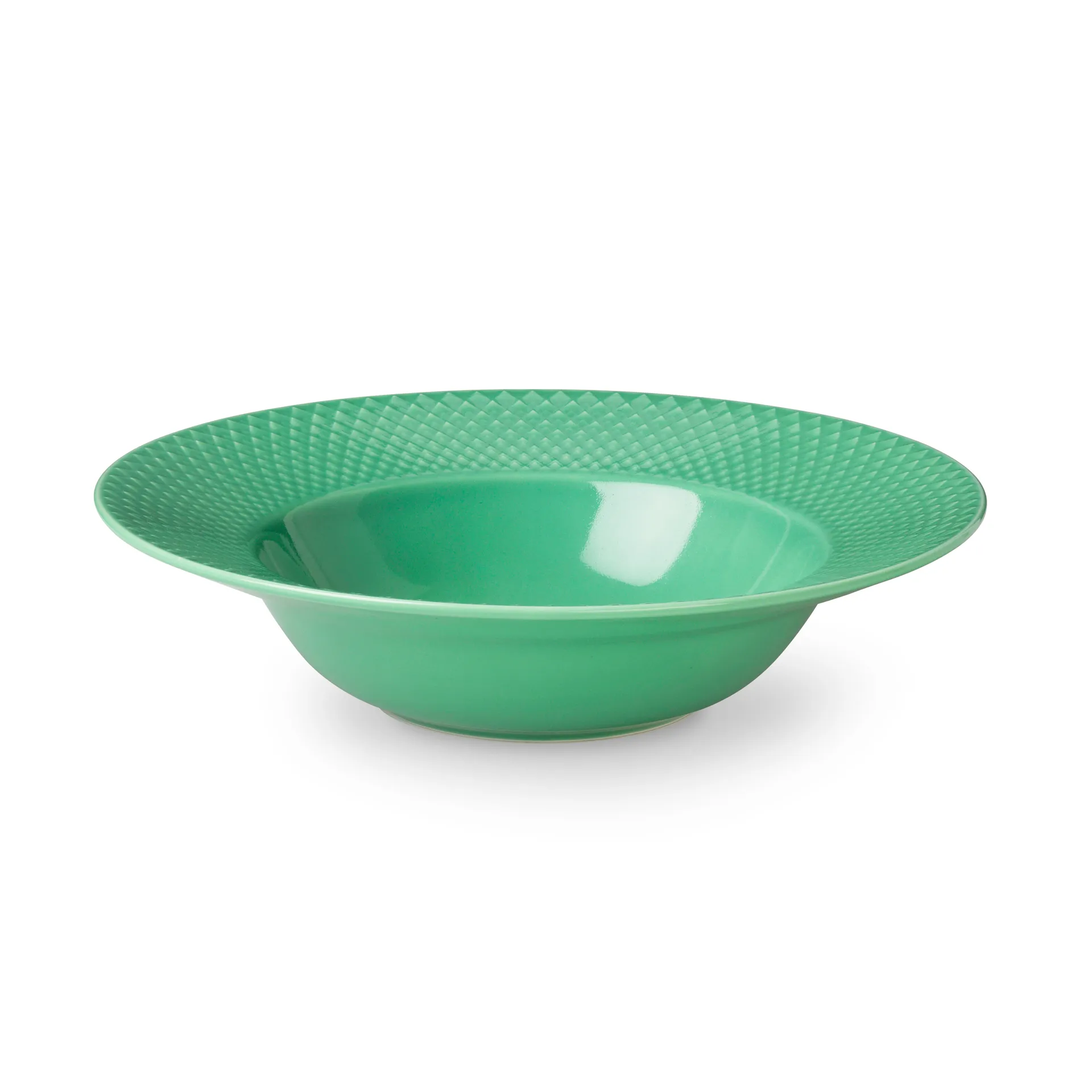 Piatto fondo Rhombe verde, 24,5 cm Lyngby Porcelæn