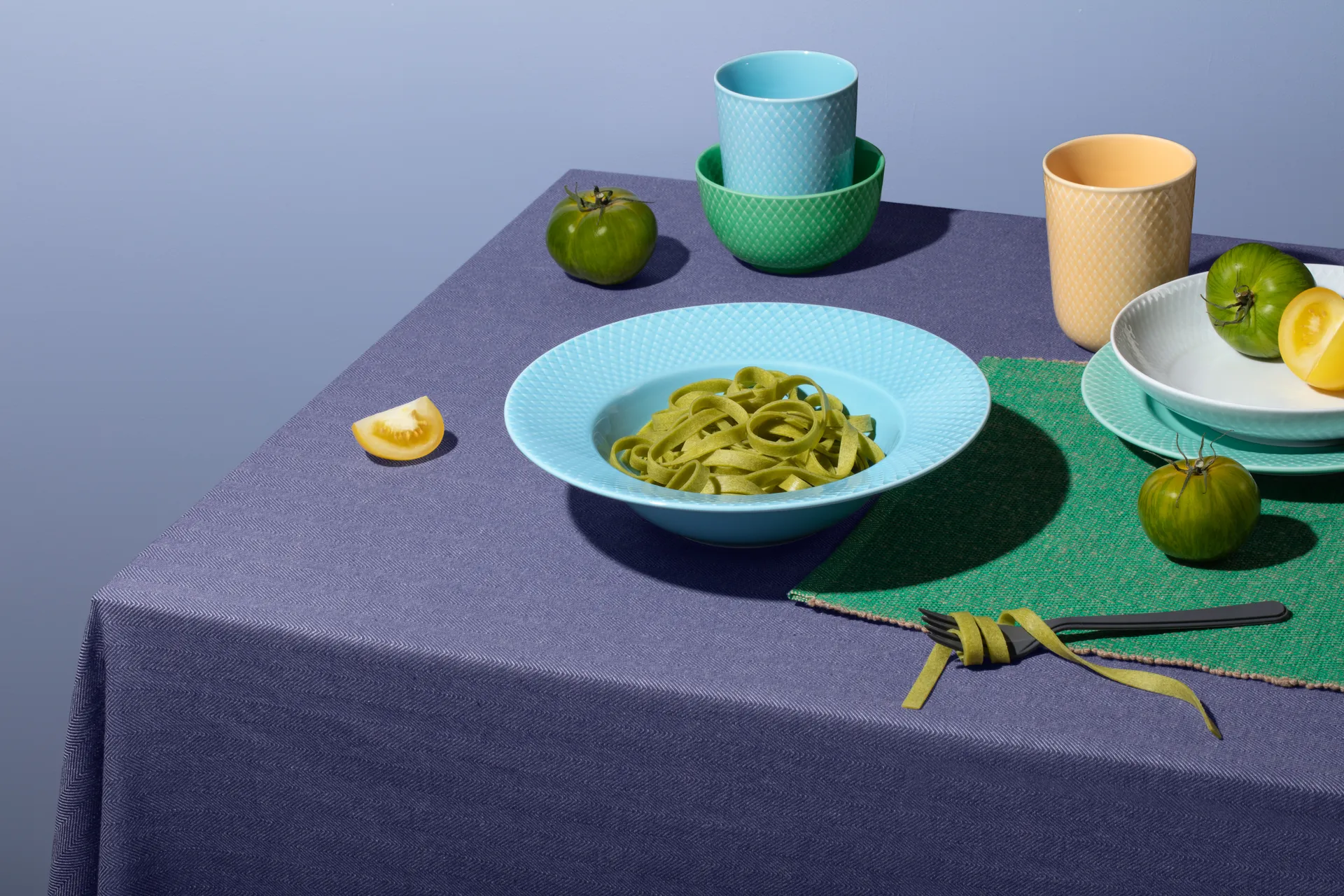 Piatto Rhombe Ø 21 cm, Verde acqua Lyngby Porcelæn