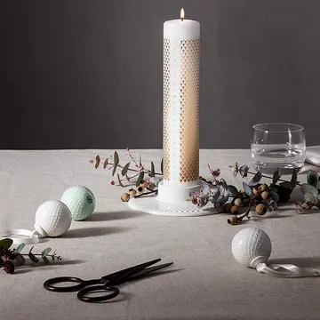 Portacandela largo Rhombe - bianco - Lyngby Porcelæn