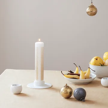 Portacandela largo Rhombe - bianco - Lyngby Porcelæn