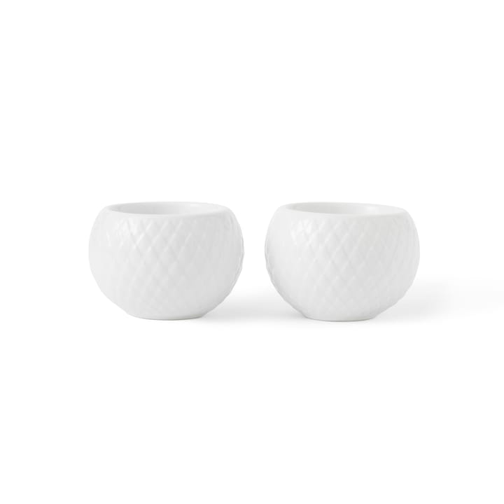 Portacandela Rhombe Ø 6,5 cm, confezione da 2 - Bianco - Lyngby Porcelæn