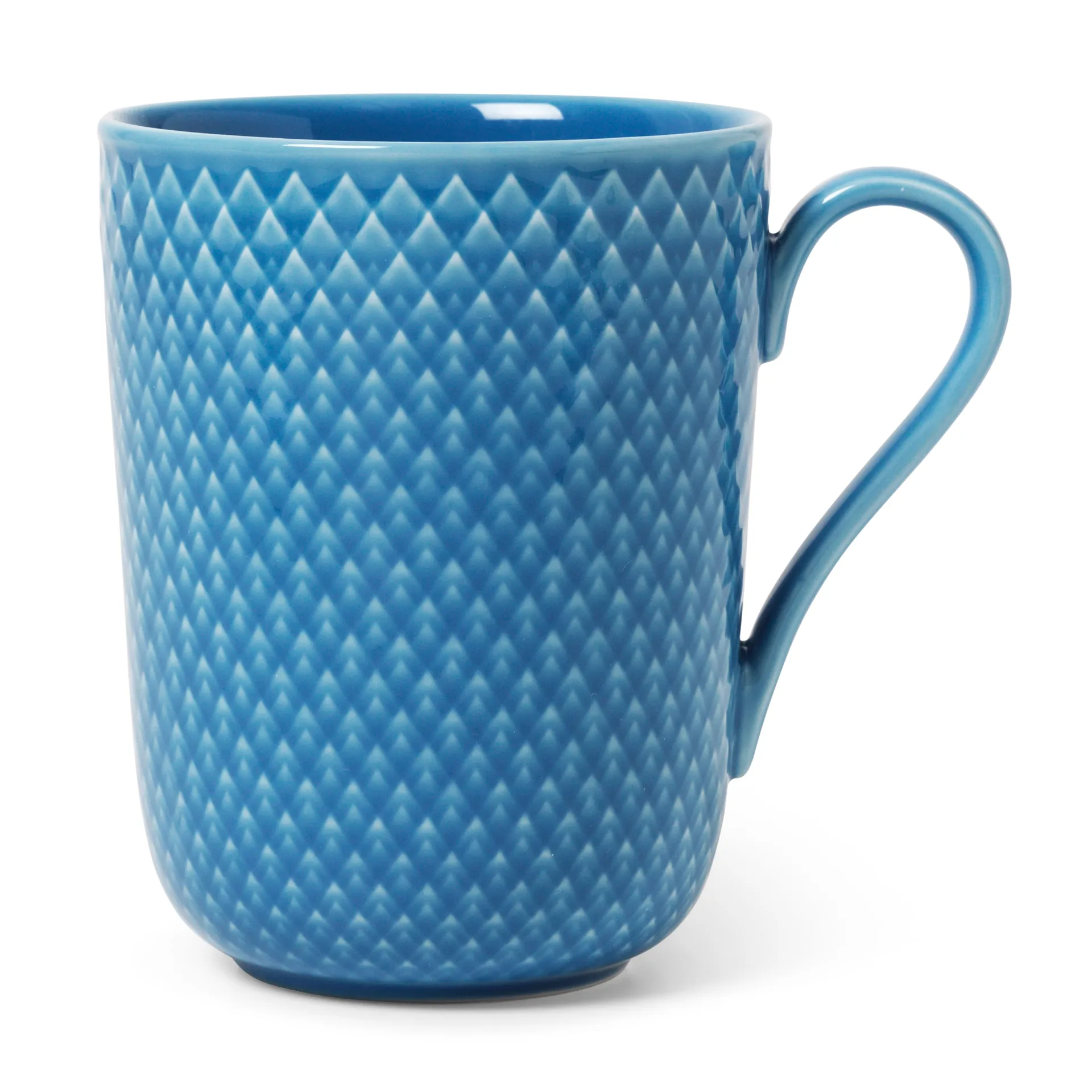 Tazza con manico Rhombe 33 cl, Blu Lyngby Porcelæn
