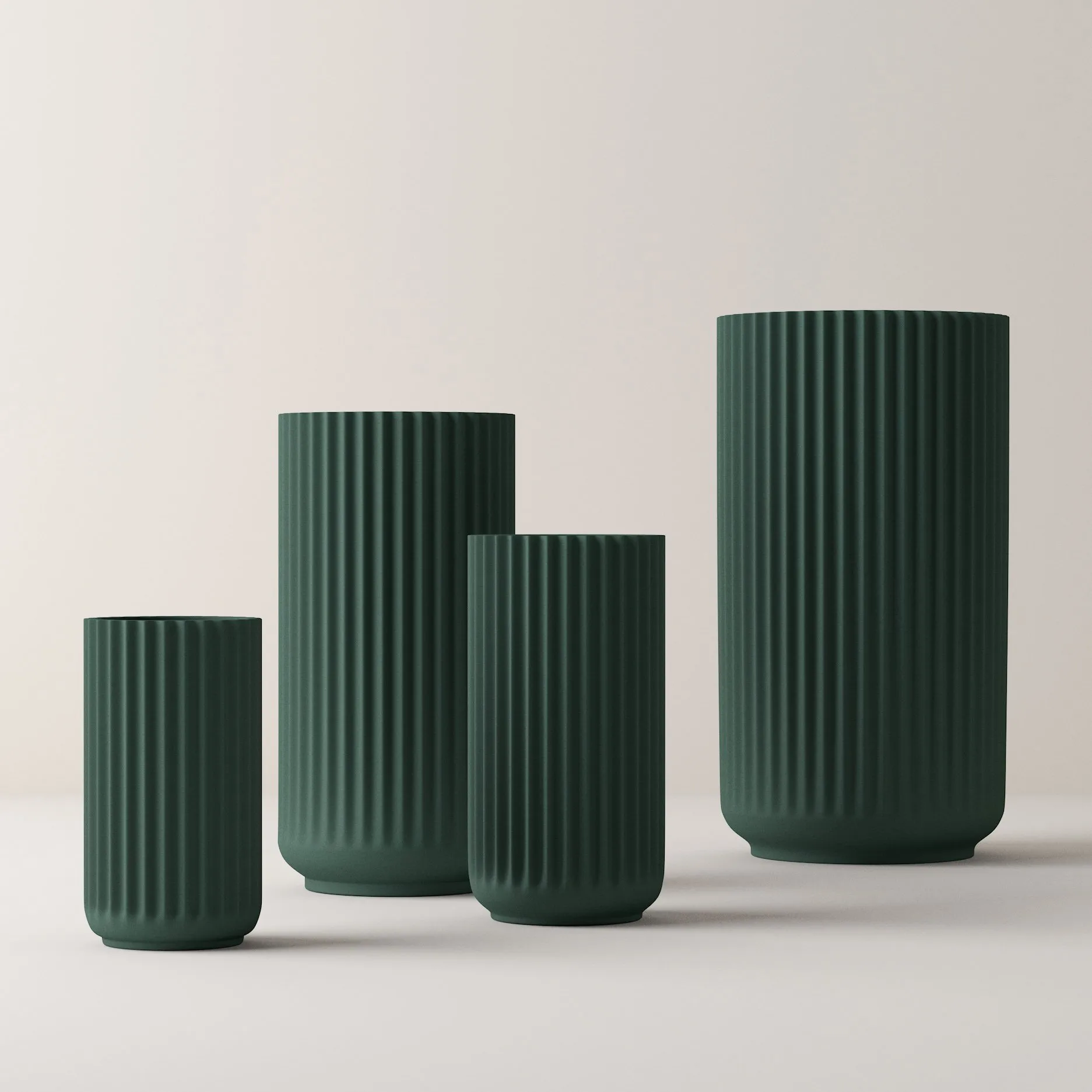 Vaso Lyngby Copenhagen verde opaco, 12 cm Lyngby Porcelæn