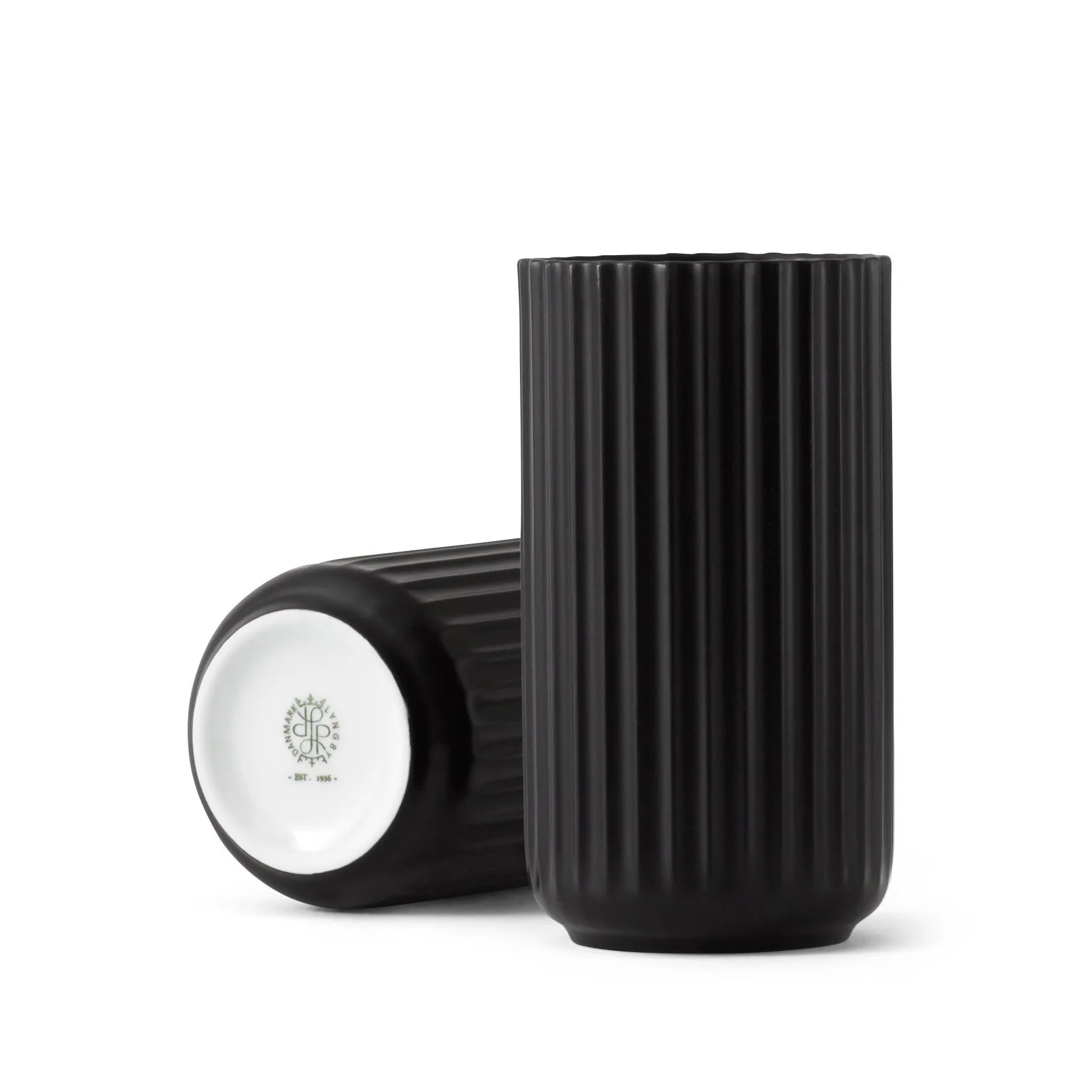 Vaso Lyngby nero opaco, 15 cm Lyngby Porcelæn