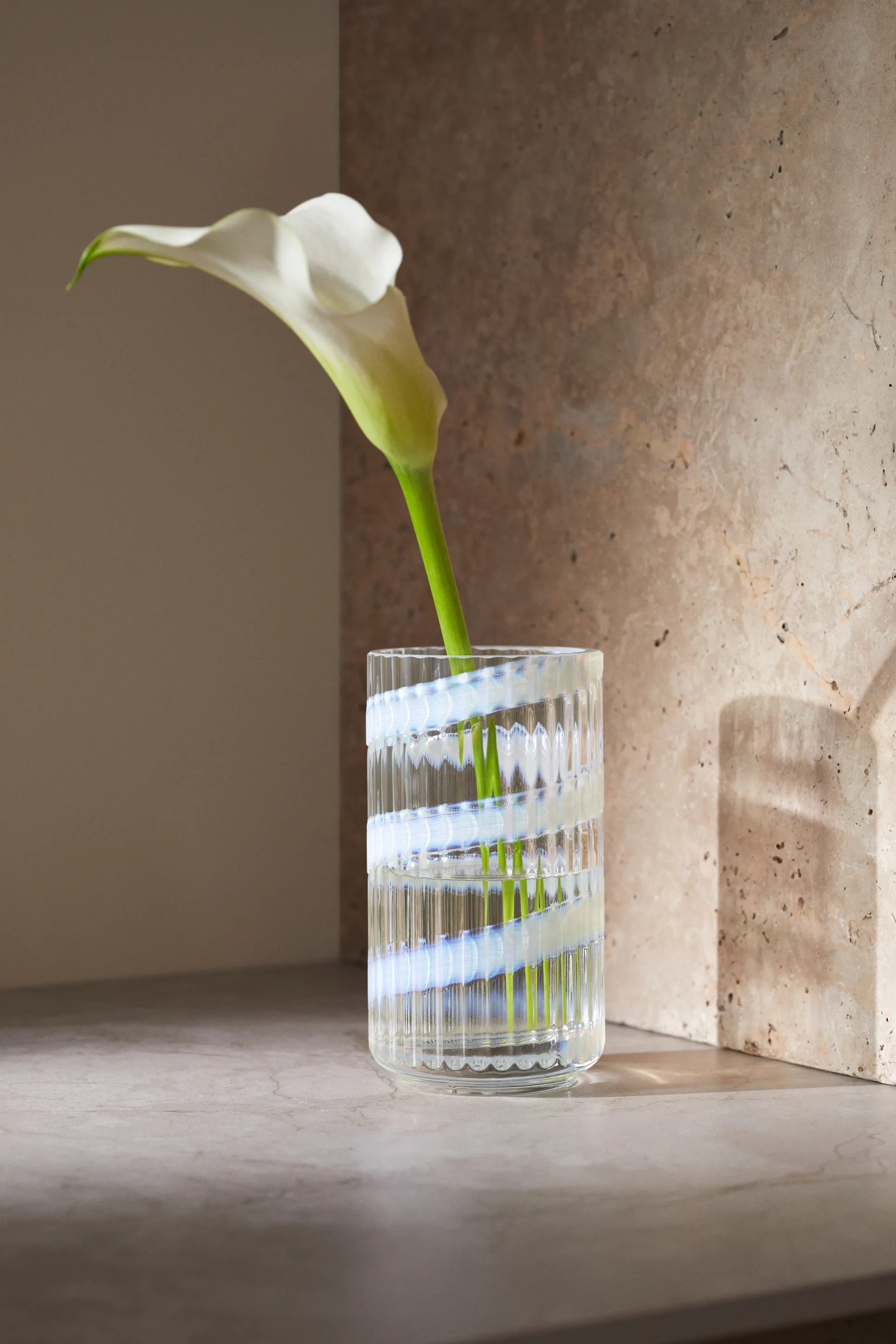 Vaso Lyngby, White swirl, 15,5 cm Lyngby Porcelæn