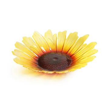 Ciotola di vetro Solros giallo - grande Ø 34 cm - Målerås Glasbruk