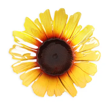 Ciotola di vetro Solros giallo - grande Ø 34 cm - Målerås Glasbruk