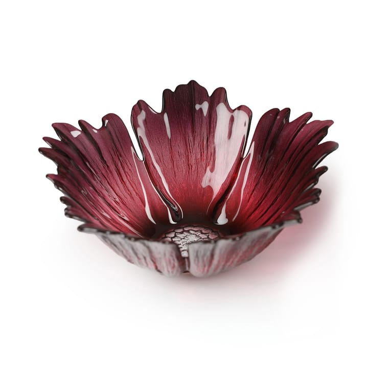 Ciotola in vetro Fleur rosso rosa - piccolo Ø 19 cm - Målerås Glasbruk