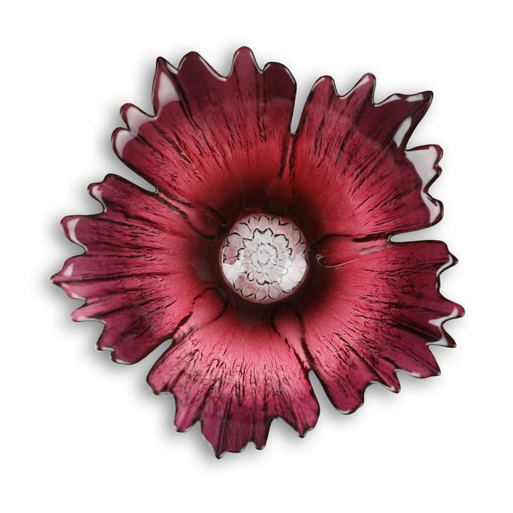 Ciotola in vetro Fleur rosso rosa - piccolo Ø 19 cm - Målerås Glasbruk