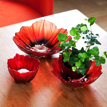Ciotola Poppy grande - rosso-nero - Målerås Glasbruk