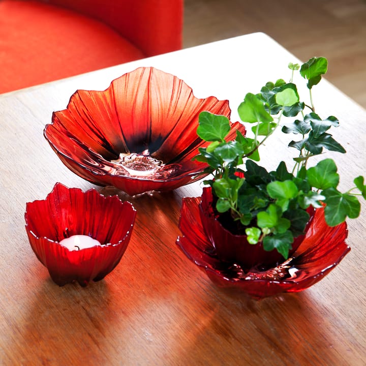 Ciotola Poppy grande - rosso-nero - Målerås Glasbruk