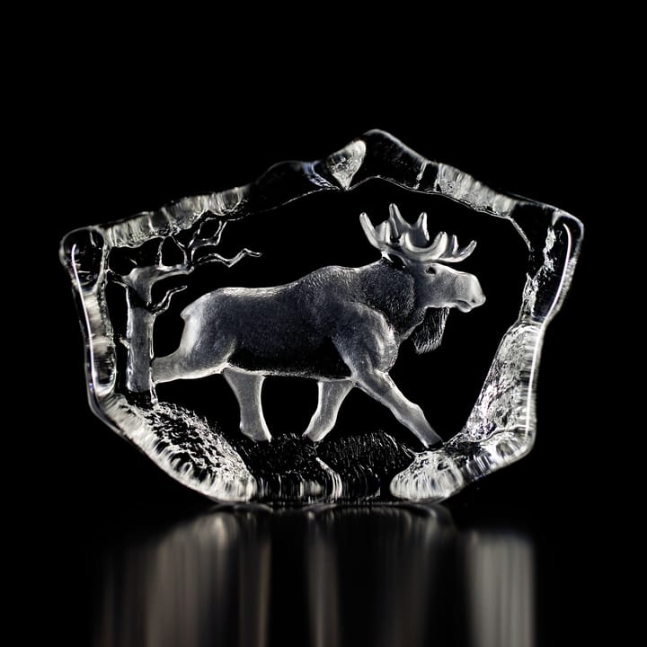 Scultura cristallo Wildlife, cervo Målerås Glasbruk