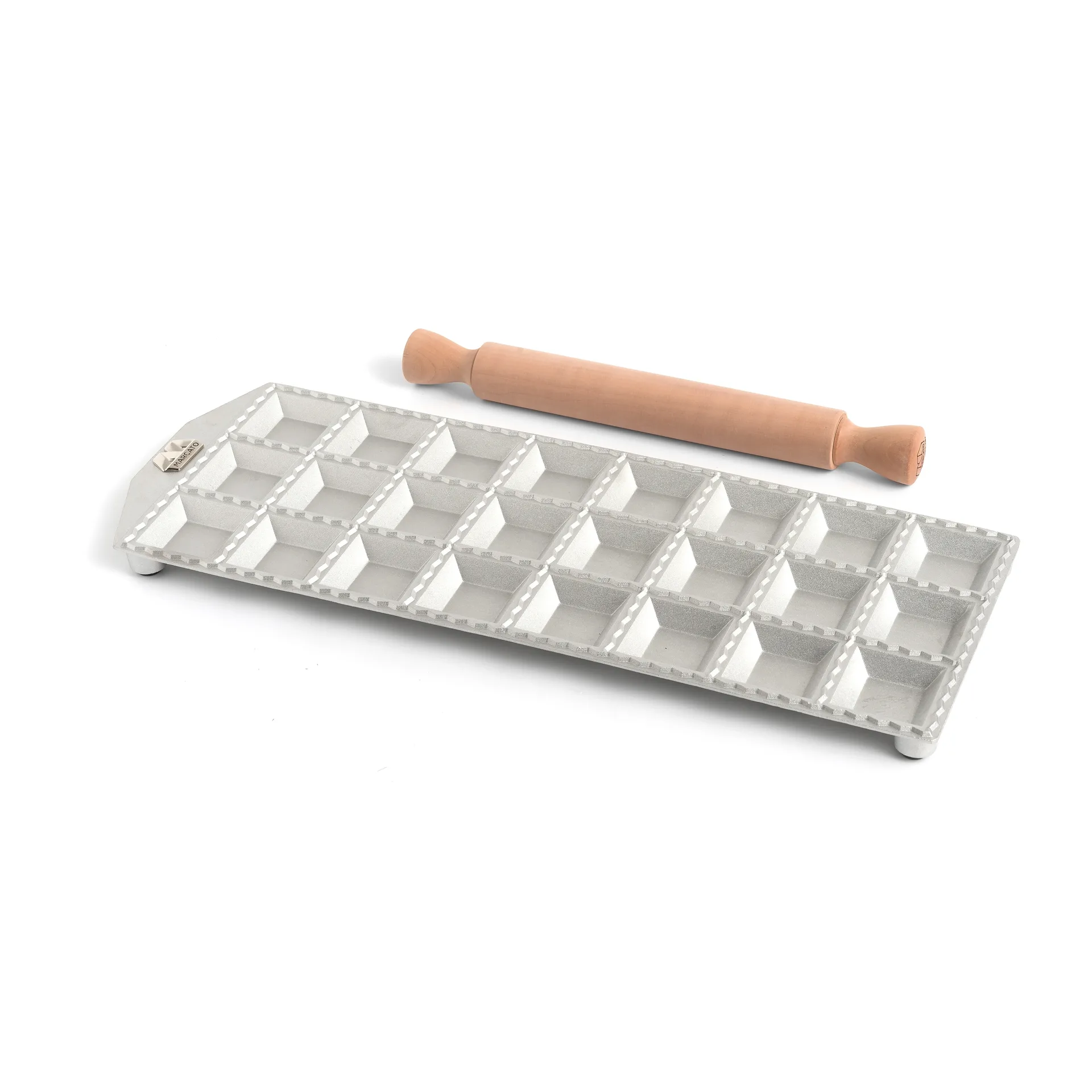 Stampo ravioli incluso roller per ravioli quadrati Marcato, 24 pz Marcato