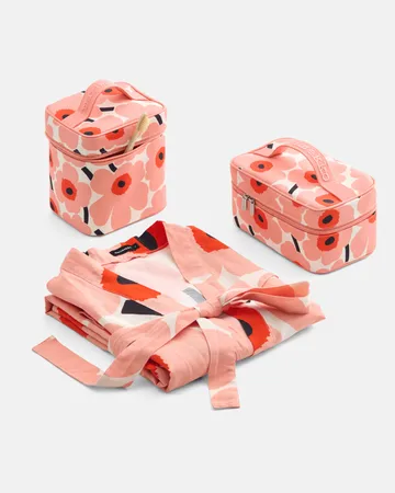 Accappatoio Marimekko Unikko L/XL - Off white-coral-orange red-charcoal - Marimekko