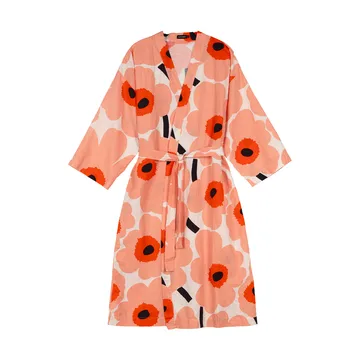 Accappatoio Marimekko Unikko S/M - Off white-coral-orange red-charcoal - Marimekko