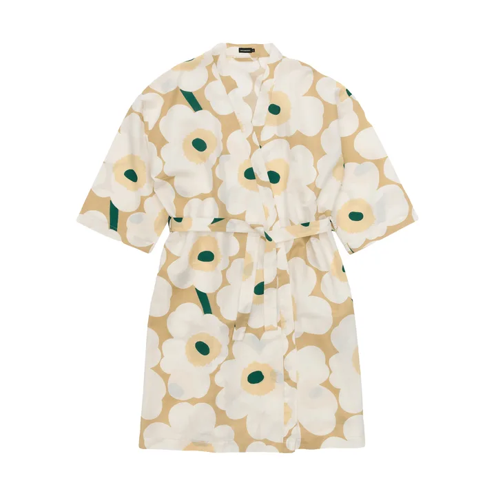 Accappatoio Marimekko Unikko S/M - Sand-off white-hay-emerald, L/XL - Marimekko