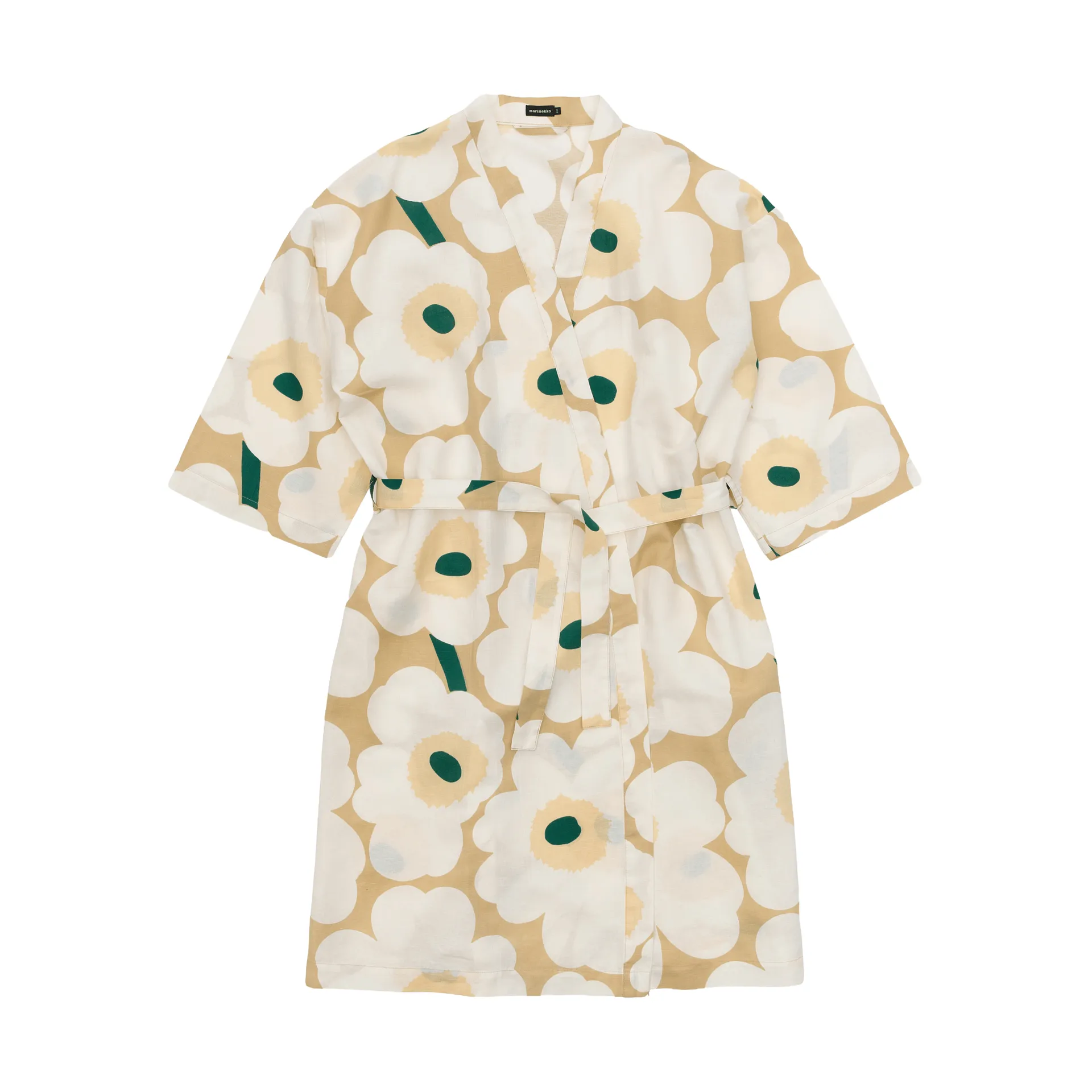Accappatoio Marimekko Unikko S/M, Sand-off white-hay-emerald Marimekko
